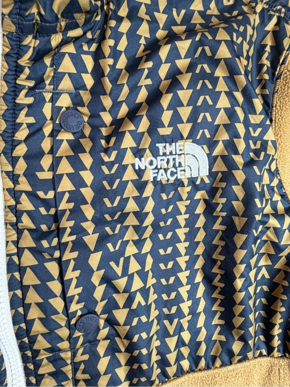 The North Face Large Men’s Zip-Up Fleece Aztec Pullover - Tan and Black Pattern